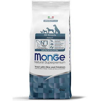 Monge Dog Monoprotein корм для взрослых собак всех пород с форелью